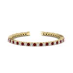 Load image into Gallery viewer, Womens-Diamond-Tennis-Bracelet-5-Carat-With-Red-Ruby-In-Yellow-Gold-FDBRC8635ROGRUDR-5.00_CT-NL-YG
