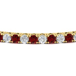 Load image into Gallery viewer, Womens-Diamond-Tennis-Bracelet-5-Carat-With-Red-Ruby-In-Yellow-Gold-FDBRC8635ROGRUDRANGLE5-5.00_CT-NL-YG