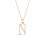 Load image into Gallery viewer, alphabet-n-diamond-pendant-in-FDPD11292NSLEEP-NL-RG