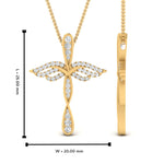 Load image into Gallery viewer, angle-cross-diamond-pendant-necklace-in-FDPD10880-NL-YG