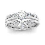 Load image into Gallery viewer, antique-crown-trio-wedding-set-in-FD10129RO-NL-WG