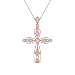 Load image into Gallery viewer, antique-delicate-cross-necklace-in-rose-gold-FDPD10877ANGLE1-NL-RG