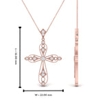 Load image into Gallery viewer, antique-delicate-cross-necklace-in-rose-gold-FDPD10877ANGLE2-NL-RG-HW