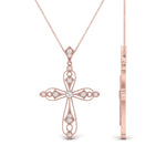 Load image into Gallery viewer, antique-delicate-cross-necklace-in-rose-gold-FDPD10877ANGLE2-NL-RG