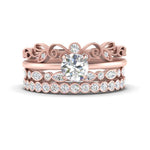 Load image into Gallery viewer, antique-stacked-bands-solitaire-diamond-ring-in-FD10171-NL-RG