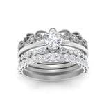 Load image into Gallery viewer, antique-stacked-bands-solitaire-diamond-ring-in-FD10171-NL-WG