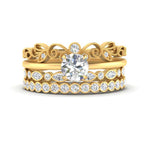 Load image into Gallery viewer, antique-stacked-bands-solitaire-diamond-ring-in-FD10171-NL-YG