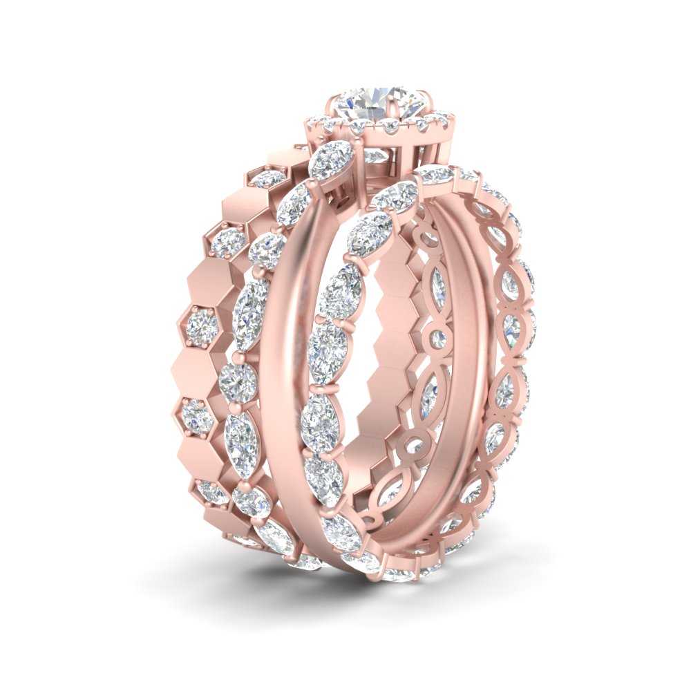 Art Deco 3 Stack Bridal Ring Set – Fascinating Diamonds