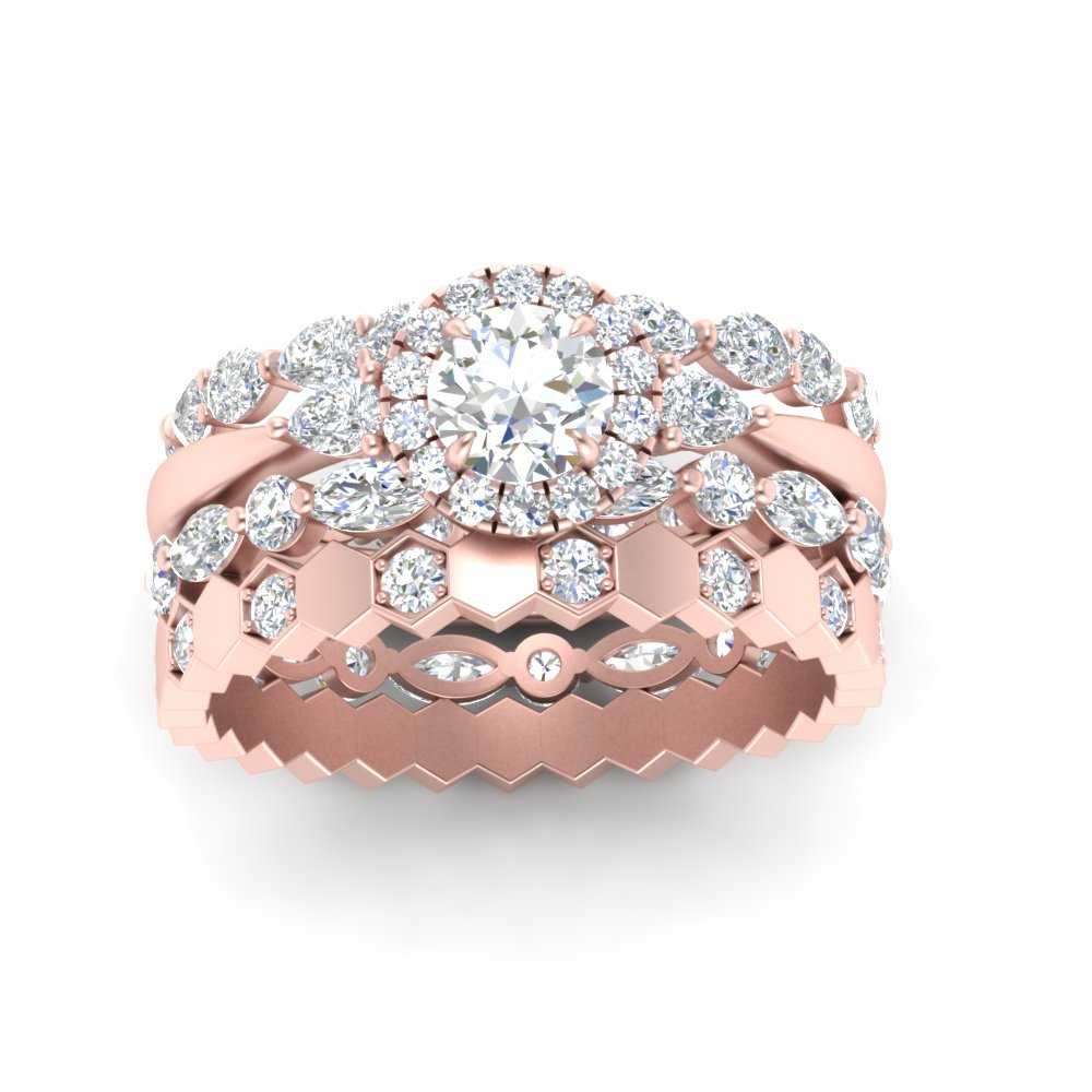 Art Deco 3 Stack Bridal Ring Set – Fascinating Diamonds