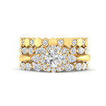 Load image into Gallery viewer, art-deco-3-stack-bridal-ring-set-in-FD10154-NL-YG