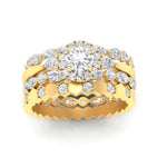 Load image into Gallery viewer, art-deco-3-stack-bridal-ring-set-in-FD10154-NL-YG