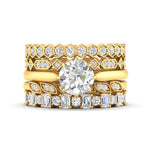 Load image into Gallery viewer, art-deco-5-stack-bridal-ring-set-in-FD-10121RO-NL-YG