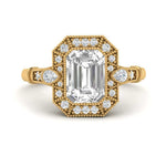 Load image into Gallery viewer, Art Deco Emerald Cut Engagement Ring
