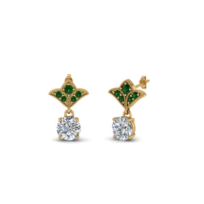 art-deco-inspired-round-drop-earring-in-14K-yellow-gold-FDEAR8425-0.25CT-NL-YG