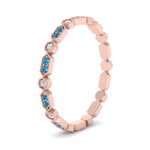 Load image into Gallery viewer, art-deco-thin-stacking-diamond-eternity-band-with-blue-topaz-in-rose-gold-FDEWB2139GICBLTOANGLE3-NL-RG.jpg