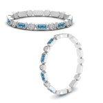 Load image into Gallery viewer, art-deco-thin-stacking-diamond-eternity-band-with-blue-topaz-in-white-gold-FDEWB2139GICBLTOANGLE3-NL-WG.jpg