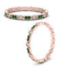 Load image into Gallery viewer, art-deco-thin-stacking-diamond-eternity-band-with-emerald-in-rose-gold-FDEWB2139GEMGRANGLE3-NL-RG.jpg