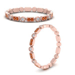 Load image into Gallery viewer, art-deco-thin-stacking-diamond-eternity-band-with-orange-sapphire-in-rose-gold-FDEWB2139GSAORANGLE3-NL-RG.jpg