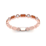 Load image into Gallery viewer, art-deco-thin-stacking-diamond-eternity-band-with-orange-sapphire-in-rose-gold-FDEWB2139GSAORANGLE3-NL-RG.jpg