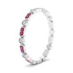 Load image into Gallery viewer, art-deco-thin-stacking-diamond-eternity-band-with-pink-sapphire-in-white-gold-FDEWB2139GSADRPIANGLE3-NL-WG.jpg