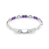 Load image into Gallery viewer, art-deco-thin-stacking-diamond-eternity-band-with-purple-topaz-in-white-gold-FDEWB2139GVITOANGLE3-NL-WG.jpg