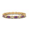 Load image into Gallery viewer, art-deco-thin-stacking-diamond-eternity-band-with-purple-topaz-in-yellow-gold-FDEWB2139GVITOANGLE3-NL-YG.jpg