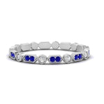 Load image into Gallery viewer, art-deco-thin-stacking-diamond-eternity-band-with-sapphire-in-white-gold-FDEWB2139GSABLANGLE3-NL-WG.jpg
