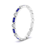 Load image into Gallery viewer, art-deco-thin-stacking-diamond-eternity-band-with-sapphire-in-white-gold-FDEWB2139GSABLANGLE3-NL-WG.jpg
