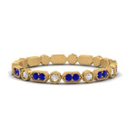 Load image into Gallery viewer, art-deco-thin-stacking-diamond-eternity-band-with-sapphire-in-yellow-gold-FDEWB2139GSABLANGLE3-NL-YG.jpg