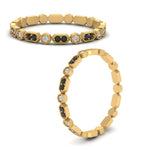 Load image into Gallery viewer, art-deco-thin-stacking-eternity-band-with-black-diamond-in-yellow-gold-FDEWB2139GBLACKANGLE3-NL-YG.jpg