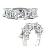 Load image into Gallery viewer, asscher-cut-5-ct-five-stone-wedding-band-in-white-gold-fdwb8008asangle3-5.00ct-nl-wg.jpg?v=1773808194