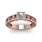 Load image into Gallery viewer, asscher-cut-antique-filigree-diamond-ring-with-ruby-in-14K-rose-gold-FDENS3543ASRGRUDRANGLE5-NL-RG