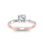 Load image into Gallery viewer, Asscher Cut Thin Engagement Ring With Baguette