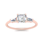 Load image into Gallery viewer, asscher-cut-bar-baguette-3-stone-diamond-engagement-ring-in-FDENS100ASR-NL-RG