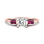 Load image into Gallery viewer, asscher-cut-bar-baguette-3-stone-pink-sapphire-engagement-ring-in-FDENS100ASRGSADRPI-NL-RG