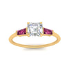 Load image into Gallery viewer, asscher-cut-bar-baguette-3-stone-pink-sapphire-engagement-ring-in-yellow-gold-FDENS100ASRGSADRPIANGLE5-NL-YG