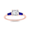 Load image into Gallery viewer, asscher-cut-bar-baguette-3-stone-sapphire-engagement-ring-in-rose-gold-FDENS100ASRGSABLANGLE5-NL-RG