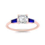 Load image into Gallery viewer, asscher-cut-bar-baguette-3-stone-sapphire-engagement-ring-in-FDENS100ASRGSABL-NL-RG