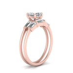 Load image into Gallery viewer, asscher-cut-bar-set-diamond-ring-with-matching-3-baguette-wedding-band-in-rose-gold-FDENS100ASANGLE2-NL-RG