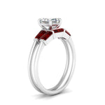 Load image into Gallery viewer, asscher-cut-bar-set-ruby-ring-with-matching-3-baguette-wedding-band-in-white-gold-FDENS100ASGRUDRANGLE2-NL-WG