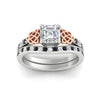 Load image into Gallery viewer, asscher-cut-black-diamond-channel-band-celtic-bridal-set-in-white-gold-fdens2255asgblackangle5-nl-wg-ws2.jpg