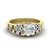 Load image into Gallery viewer, asscher-cut-black-diamond-channel-band-celtic-bridal-set-in-yellow-gold-fdens2255asgblacksleep-nl-yg-ws2.jpg