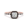 Load image into Gallery viewer, asscher-cut-black-diamond-halo-petite-engagement-ring-in-rose-gold-FD8523ASRGBLACKANGLE3-NL-RG