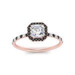 Load image into Gallery viewer, asscher-cut-black-diamond-halo-petite-engagement-ring-in-rose-gold-FD8523ASRGBLACKANGLE3-NL-RG