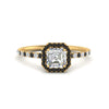 Load image into Gallery viewer, asscher-cut-black-diamond-halo-petite-engagement-ring-in-yellow-gold-FD8523ASRGBLACKANGLE3-NL-YG