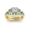 Load image into Gallery viewer, asscher-cut-blue-topaz-channel-band-celtic-bridal-set-in-yellow-gold-fdens2255asgicbltoangle5-nl-yg-ws2.jpg