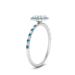 Load image into Gallery viewer, asscher-cut-blue-topaz-halo-petite-engagement-ring-in-white-gold-FD8523ASRGICBLTOANGLE3-NL-WG