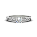 Load image into Gallery viewer, asscher-cut-celtic-engraved-solitaire-ring-in-white-gold-fdenr8544asrsleep-nl-wg