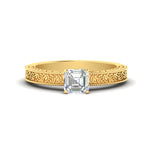 Load image into Gallery viewer, asscher-cut-celtic-engraved-solitaire-ring-in-yellow-gold-fdenr8544asrsleep-nl-yg
