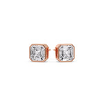 Load image into Gallery viewer, Asscher Diamond Bezel Stud Earring